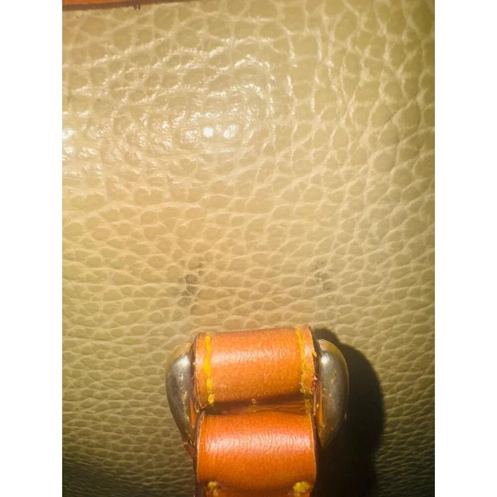 Vintage Y2K Preppy Braciano Belle Rose Pebble Leather Shoulder Handbag Olive Tan